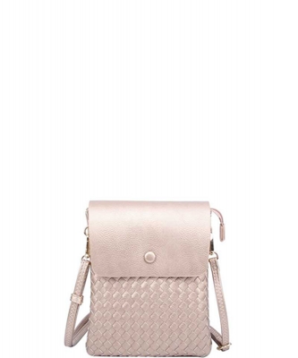 Woven Design Crossbody Bag WU113 ROSEGOLD
